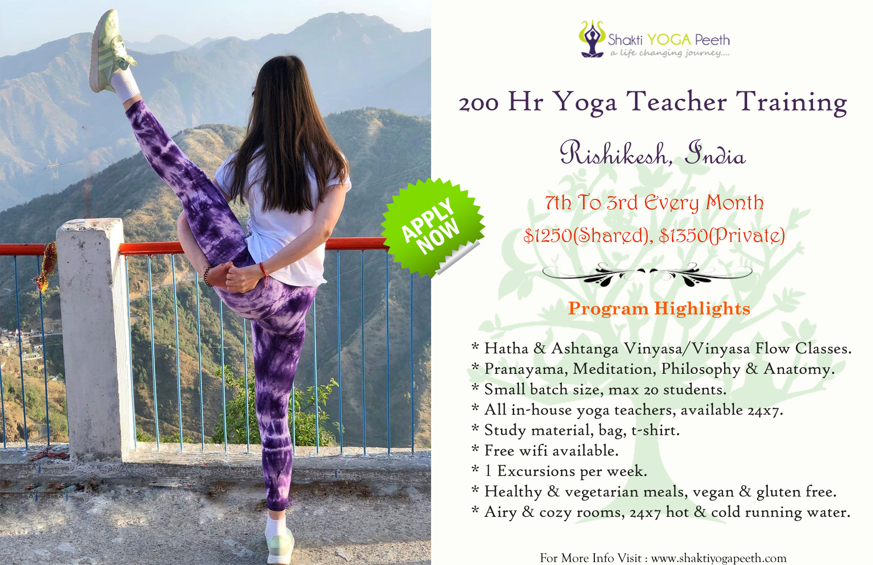 Register For 200 Hr Yoga Teacher Training in Rishikesh India